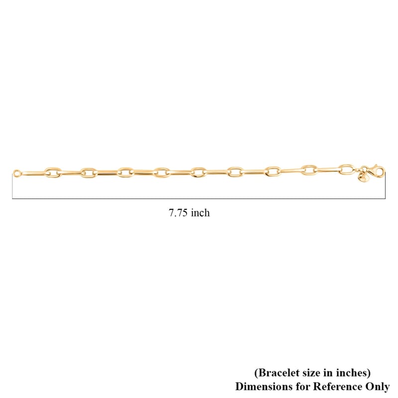 14K Yellow Gold 5mm Paperclip Bracelet (7.50 In) 3.60 Grams