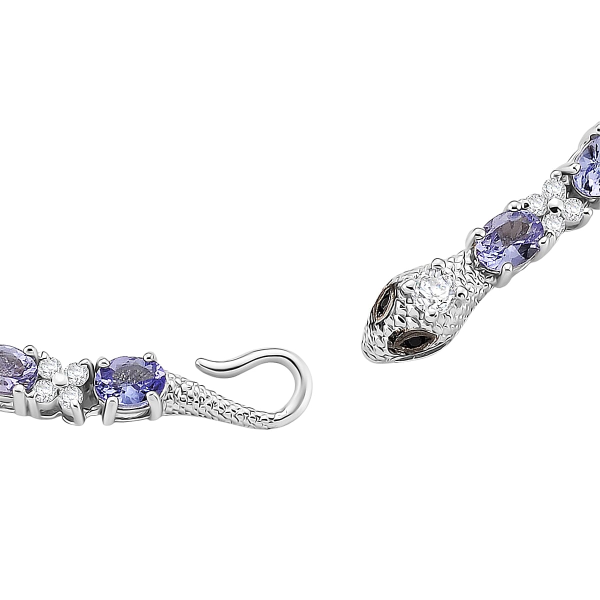 D'Joy Tanzanite and Multi Gemstone 5.85 ctw Bracelet in Rhodium Over Sterling Silver (6.50 In) image number 4