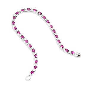 Radiant Ember Garnet and Multi Gemstone 7.50 ctw Bracelet in Rhodium Over Sterling Silver (8.00 In)