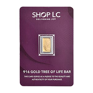 22K Yellow Gold Tree of Life Bar 1 Grams