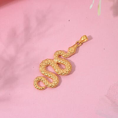 Snake Pendant without Chain in 24K Yellow Gold 1 Grams