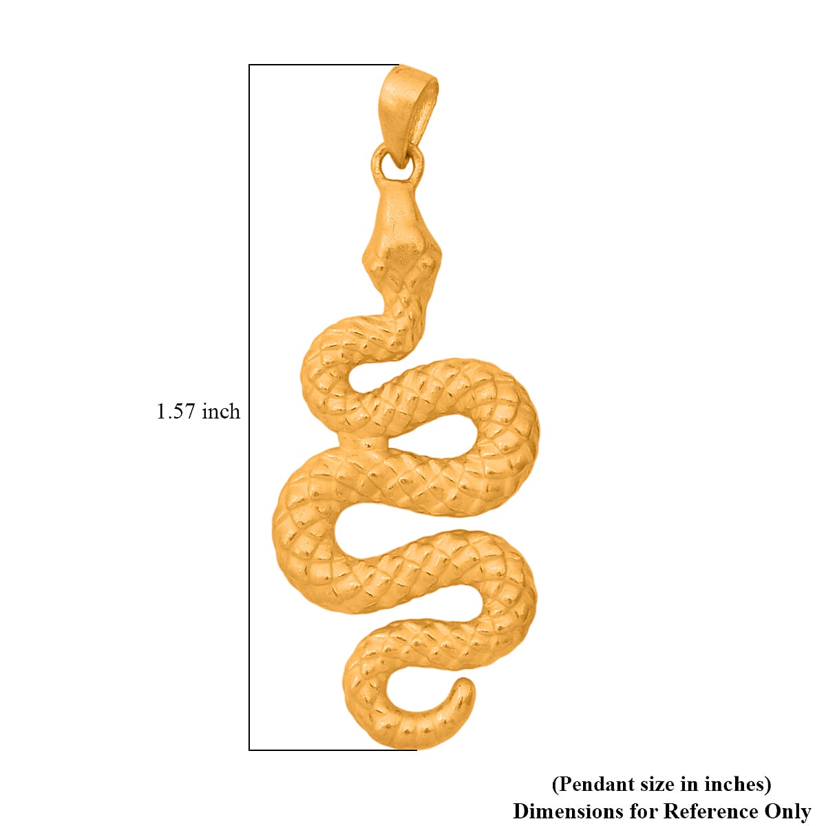 Snake Pendant without Chain in 24K Yellow Gold 1 Grams