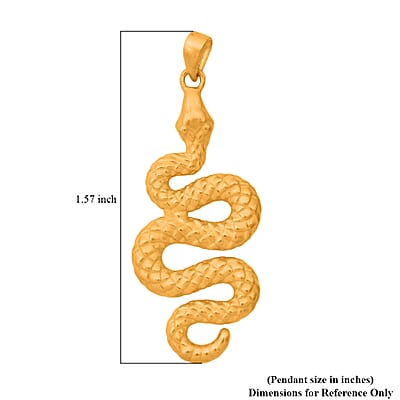 Snake Pendant without Chain in 24K Yellow Gold 1 Grams