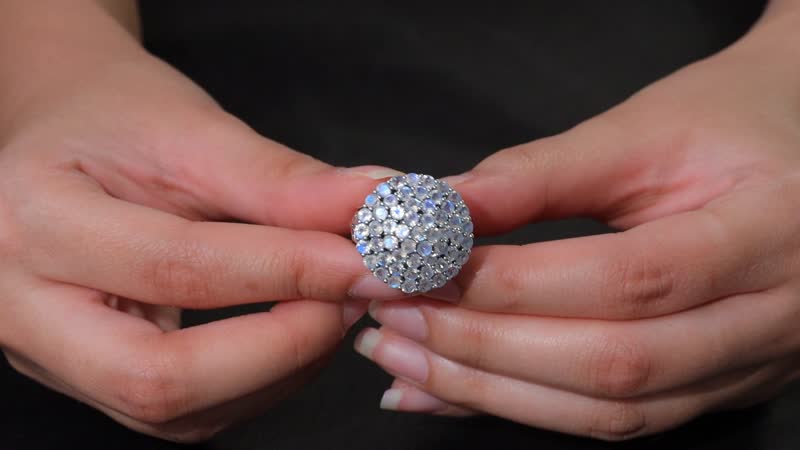 D'Joy Moon Glow Moonstone Ring in Sterling Silver (Size 10.0) 6.40 ctw