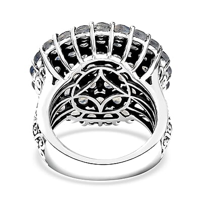 D'Joy Moon Glow Moonstone Ring in Black Oxidized Sterling Silver 6.40 ctw (Size 10.0)