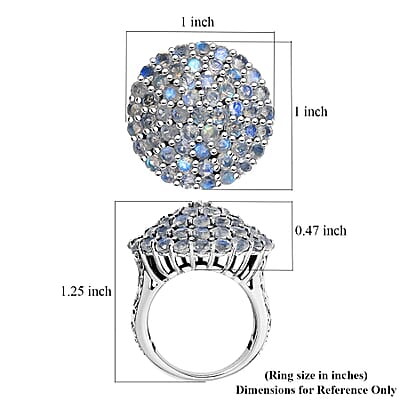 D'Joy Moon Glow Moonstone Ring in Black Oxidized Sterling Silver 6.40 ctw (Size 10.0)