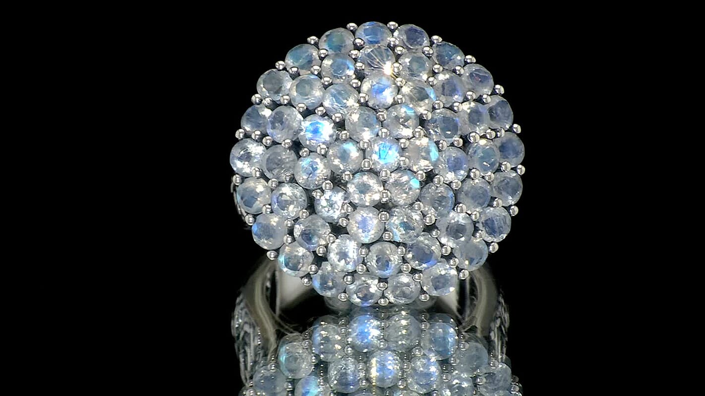 D'Joy Moon Glow Moonstone Ring in Sterling Silver (Size 10.0) 6.40 ctw