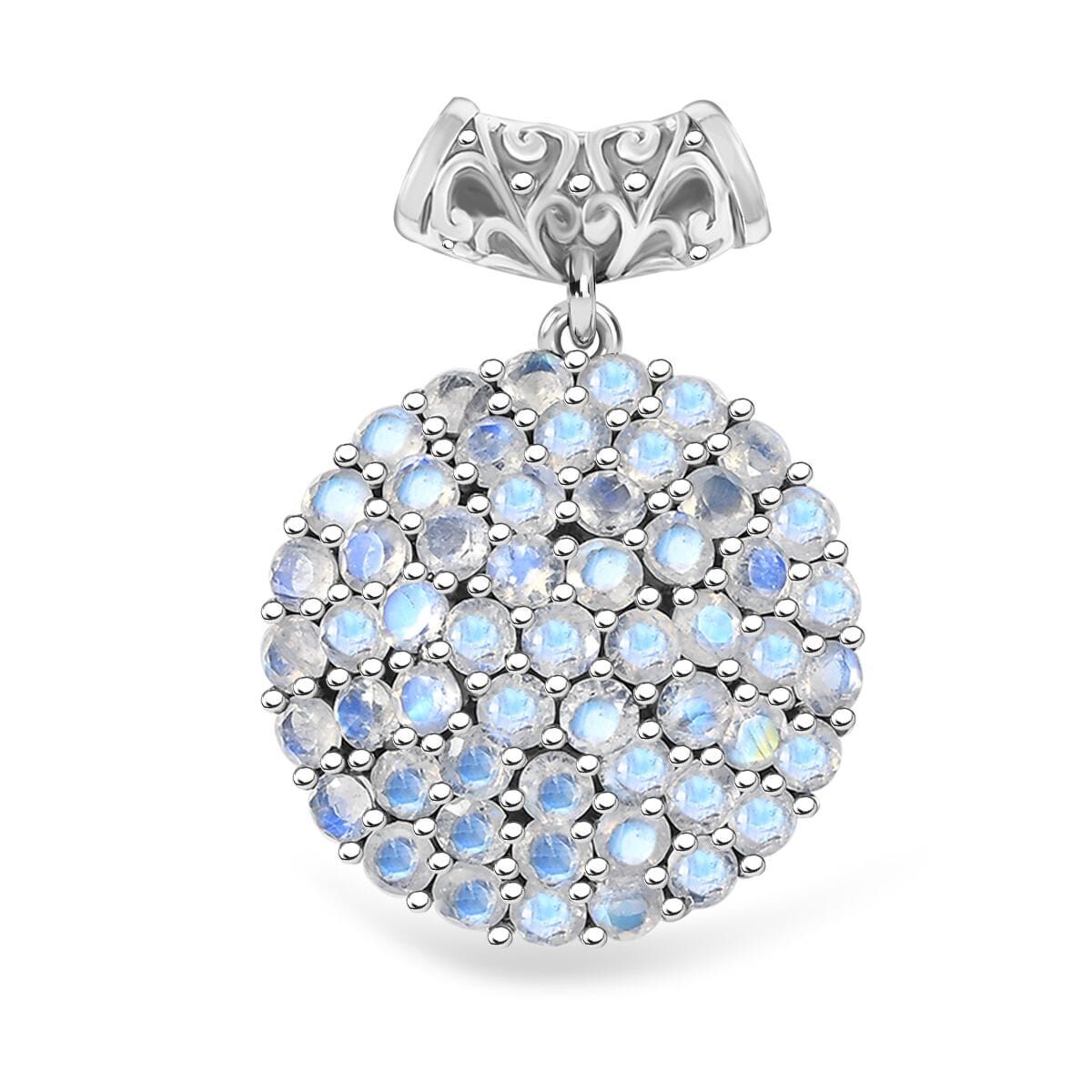 D'Joy Moon Glow Moonstone 6.50 ctw Victorian Moonlight Pendant without Chain in Black Oxidized Sterling Silver  image number 0