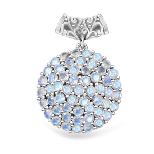 D'Joy Moon Glow Moonstone 6.50 ctw Victorian Moonlight Pendant without Chain in Black Oxidized Sterling Silver 