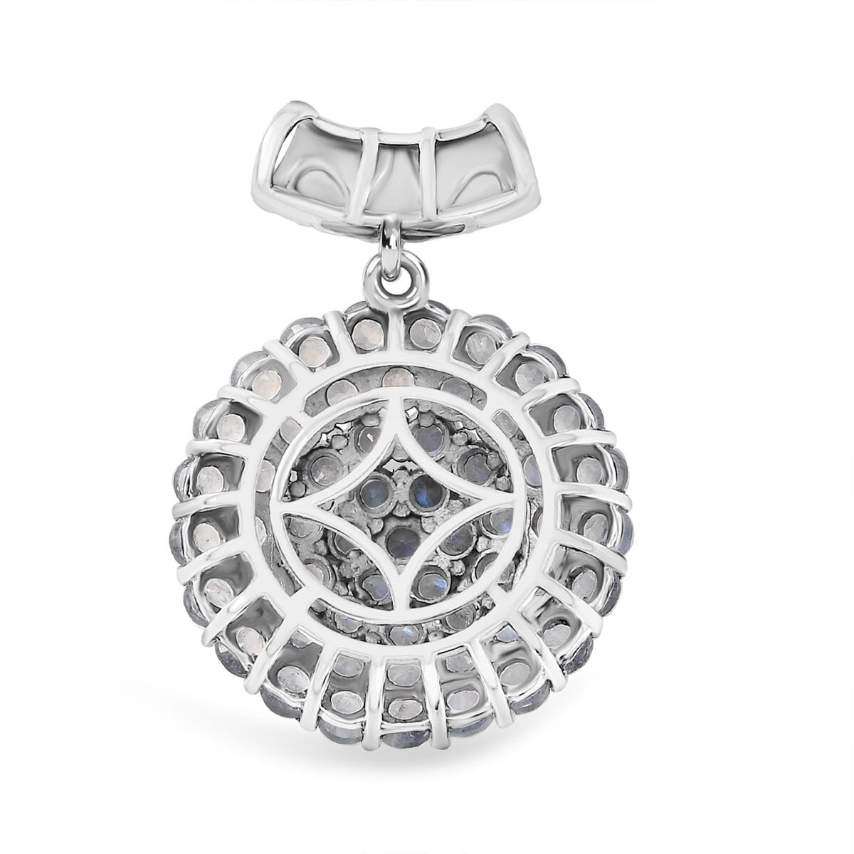 D'Joy Moon Glow Moonstone 6.50 ctw Victorian Moonlight Pendant without Chain in Black Oxidized Sterling Silver  image number 4