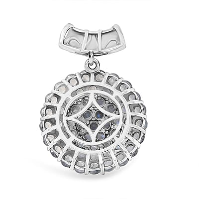 D'Joy Moon Glow Moonstone 6.50 ctw Victorian Moonlight Pendant without Chain in Black Oxidized Sterling Silver 