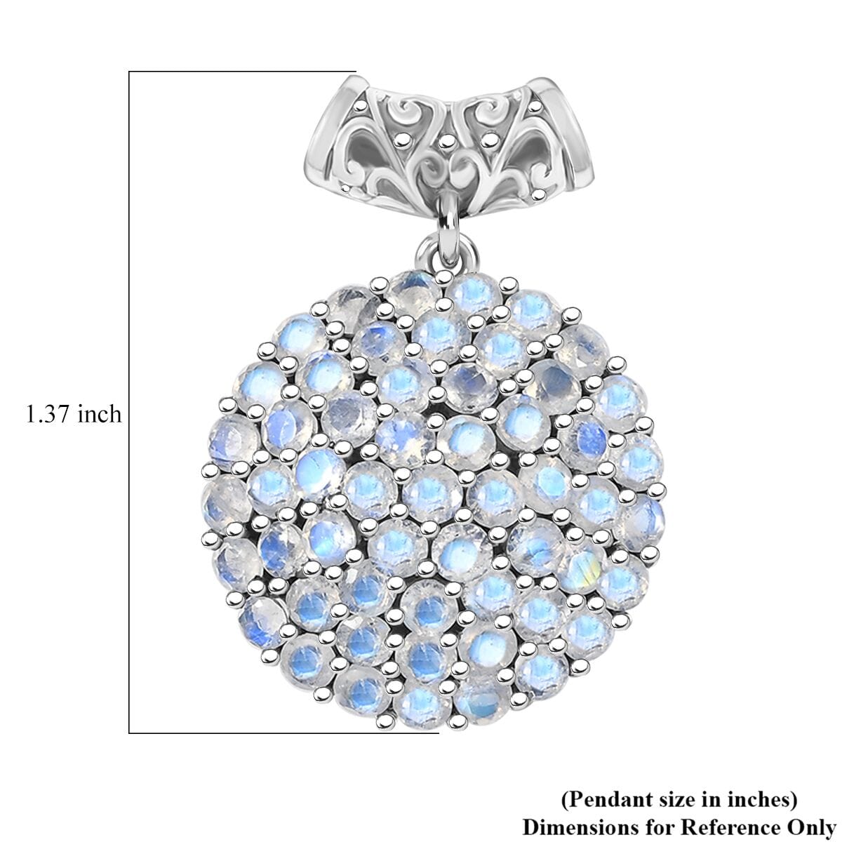 D'Joy Moon Glow Moonstone 6.50 ctw Victorian Moonlight Pendant without Chain in Black Oxidized Sterling Silver  image number 5