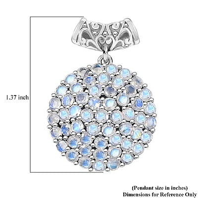 D'Joy Moon Glow Moonstone 6.50 ctw Victorian Moonlight Pendant without Chain in Black Oxidized Sterling Silver 