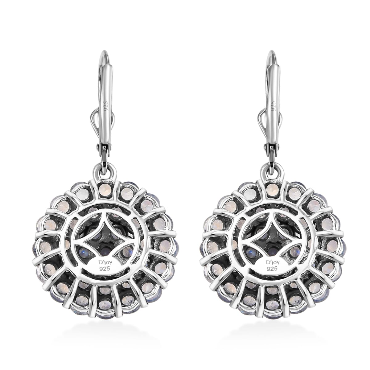 D'Joy Moon Glow Moonstone 7.90 ctw Victorian Moonlight Earrings Black Oxidized Sterling Silver  image number 4