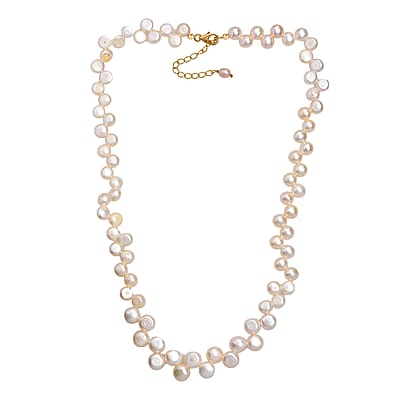 Peach Freshwater Pearl Necklace in 18K Vermeil Yellow Gold Over Sterling Silver 18 Inches