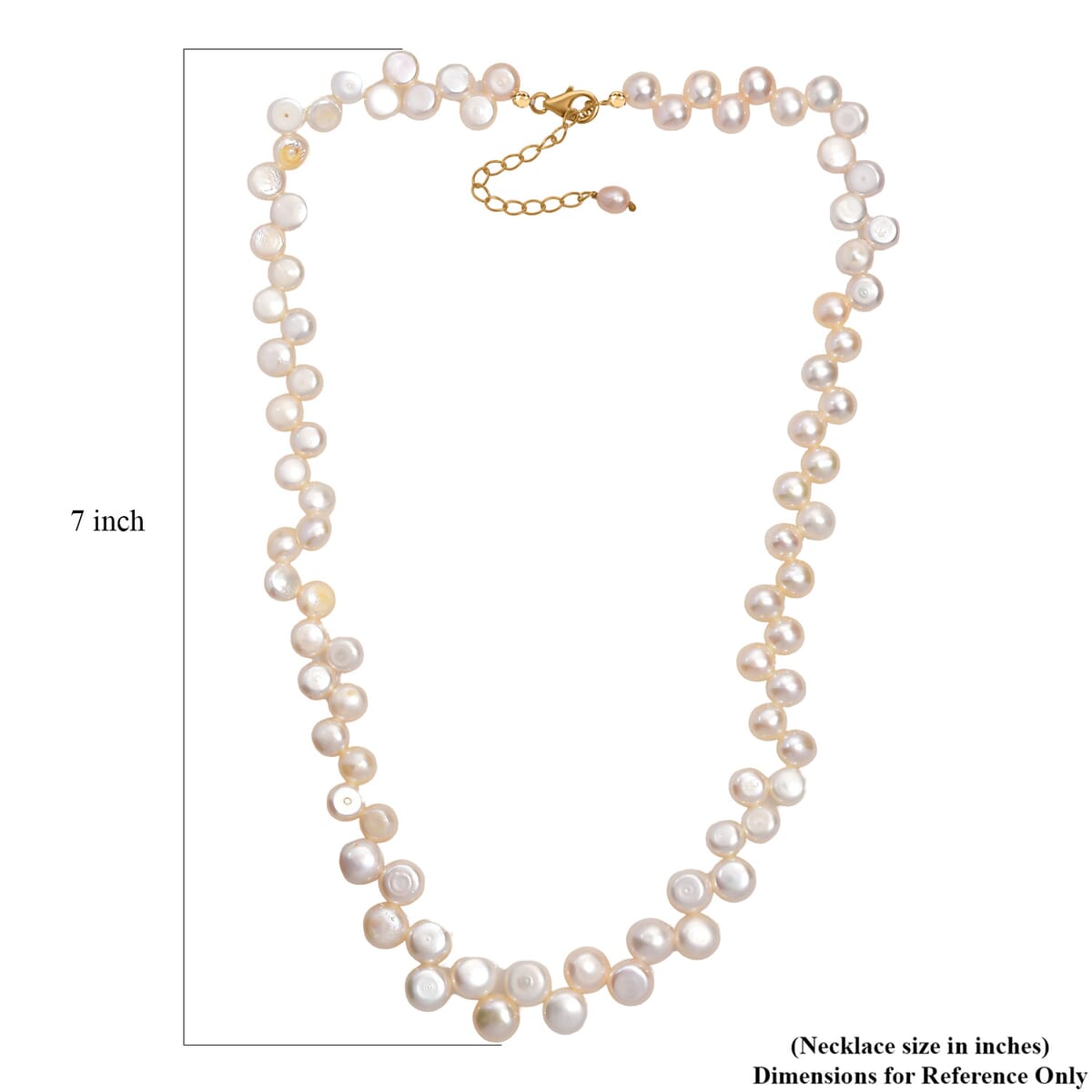 Peach Freshwater Pearl Necklace in 18K Vermeil Yellow Gold Over Sterling Silver 18 Inches image number 5