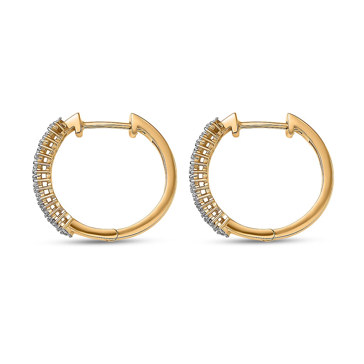 D'Joy Moissanite 1.00 ctw Hoop Earrings in 18K Vermeil Yellow Gold Over Sterling Silver  image number 3
