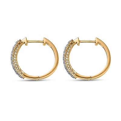 D'Joy Moissanite 1.00 ctw Hoop Earrings in 18K Vermeil Yellow Gold Over Sterling Silver 