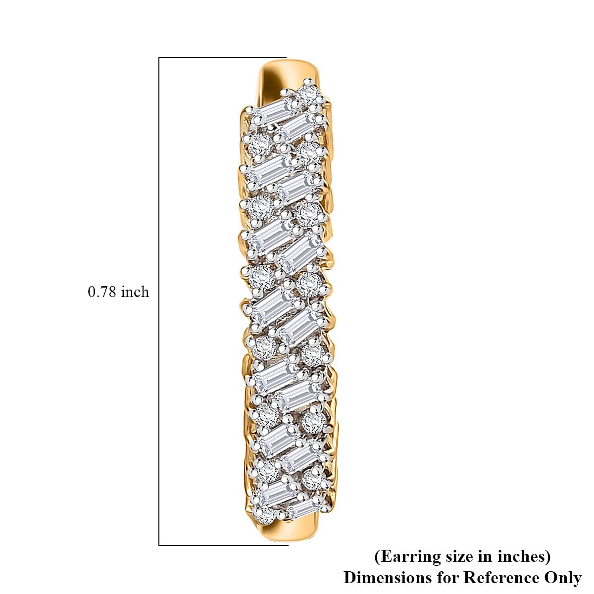 D'Joy Moissanite 1.00 ctw Hoop Earrings in 18K Vermeil Yellow Gold Over Sterling Silver 