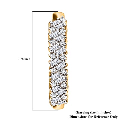 D'Joy Moissanite 1.00 ctw Hoop Earrings in 18K Vermeil Yellow Gold Over Sterling Silver 