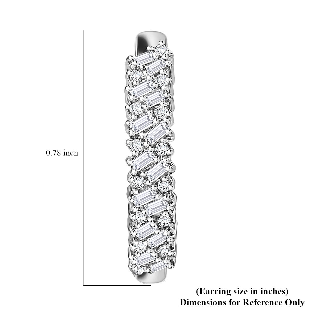 D'Joy Moissanite 1.00 ctw Hoop Earrings in Rhodium Over Sterling Silver image number 4