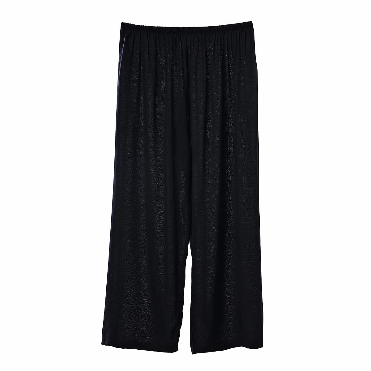 La Marey Black Floral Short Sleeve Top and Wide Leg Pants - One Size Fits Most image number 3