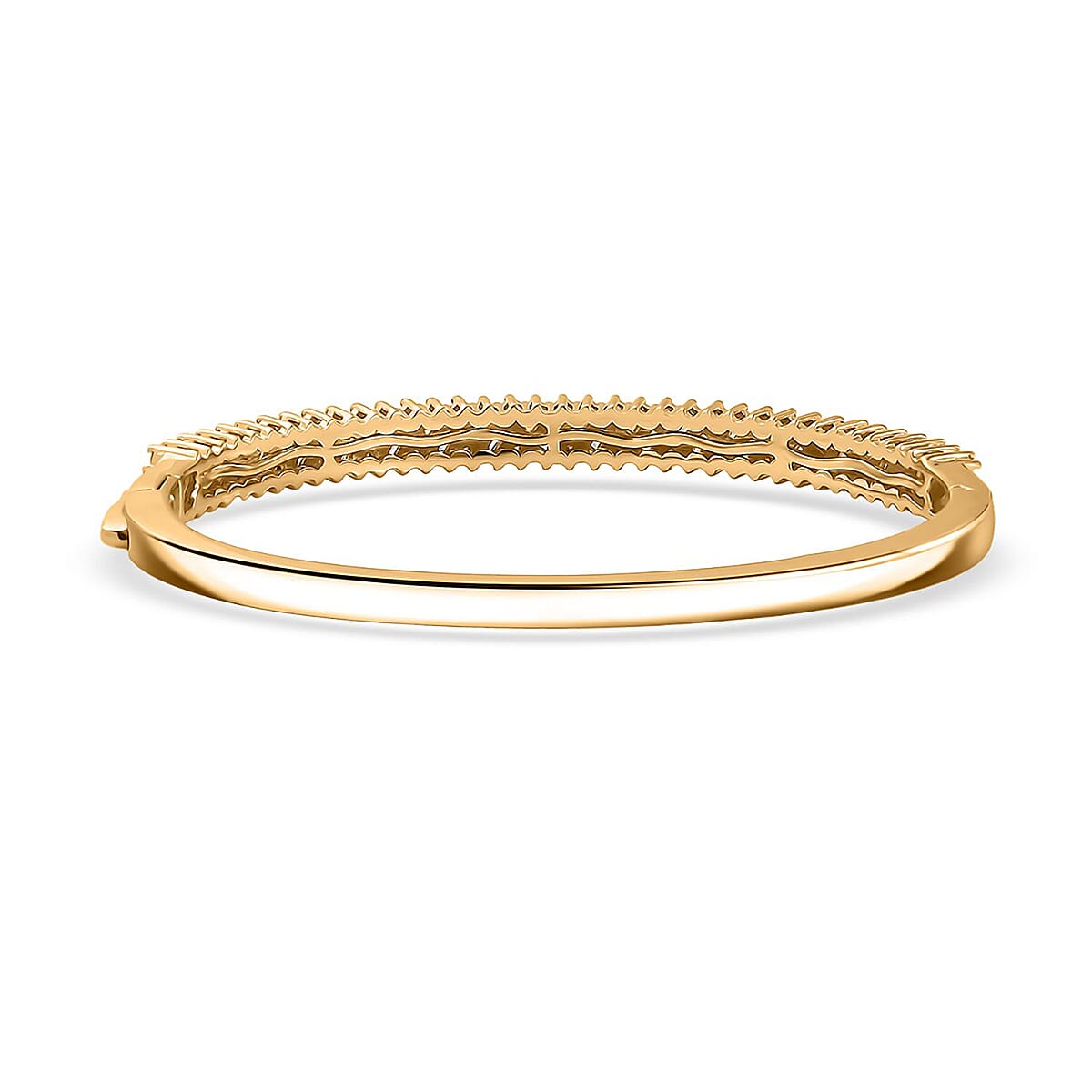 D'Joy Moissanite 2.90 ctw Bangle Bracelet in 18K Vermeil Yellow Gold Over Sterling Silver (7.25 In)  image number 4