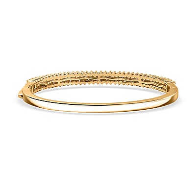 D'Joy Moissanite 2.90 ctw Bangle Bracelet in 18K Vermeil Yellow Gold Over Sterling Silver (7.25 In) 