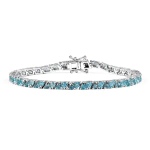 D'Joy Betroka Blue Apatite 7.35 ctw Ocean Prism Bracelet in Rhodium Over Sterling Silver (7.25 In)