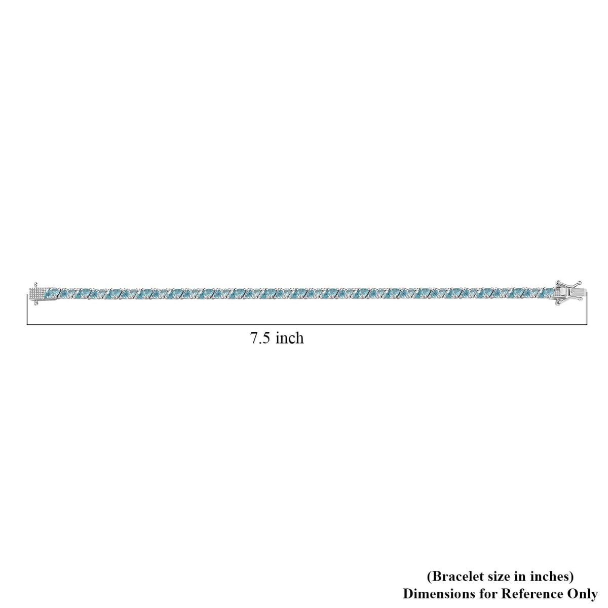 D'Joy Betroka Blue Apatite 7.35 ctw Ocean Prism Bracelet in Rhodium Over Sterling Silver (7.25 In) image number 4