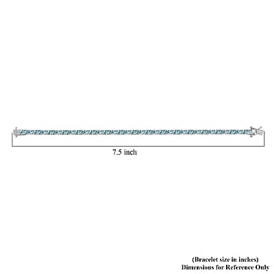 D'Joy Betroka Blue Apatite 7.35 ctw Ocean Prism Bracelet in Rhodium Over Sterling Silver (7.25 In)