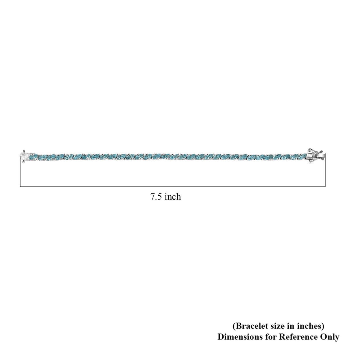 D'Joy Betroka Blue Apatite 7.35 ctw Ocean Prism Bracelet in Rhodium Over Sterling Silver (7.25 In) image number 4