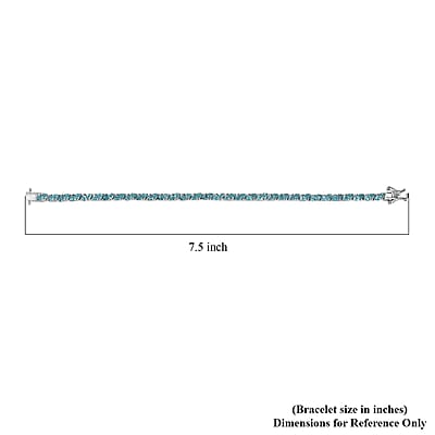 D'Joy Betroka Blue Apatite 7.35 ctw Ocean Prism Bracelet in Rhodium Over Sterling Silver (7.25 In)