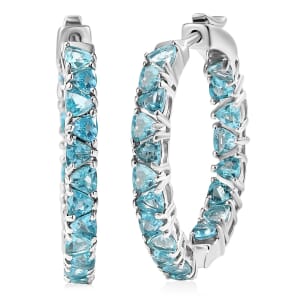 D'Joy Betroka Blue Apatite 4.50 ctw Ocean Prism Earrings in Rhodium Over Sterling Silver