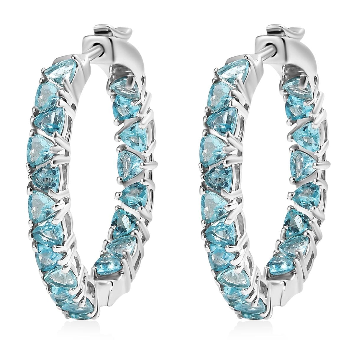 D'Joy Betroka Blue Apatite 4.50 ctw Ocean Prism Earrings in Rhodium Over Sterling Silver image number 3