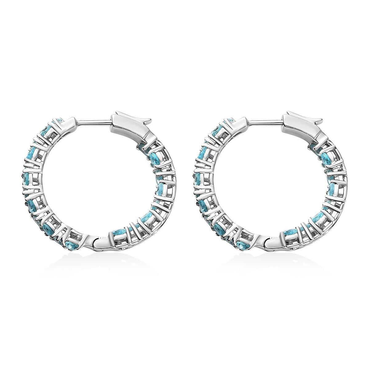 D'Joy Betroka Blue Apatite 4.50 ctw Ocean Prism Earrings in Rhodium Over Sterling Silver image number 4