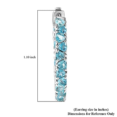 D'Joy Betroka Blue Apatite 4.50 ctw Ocean Prism Earrings in Rhodium Over Sterling Silver