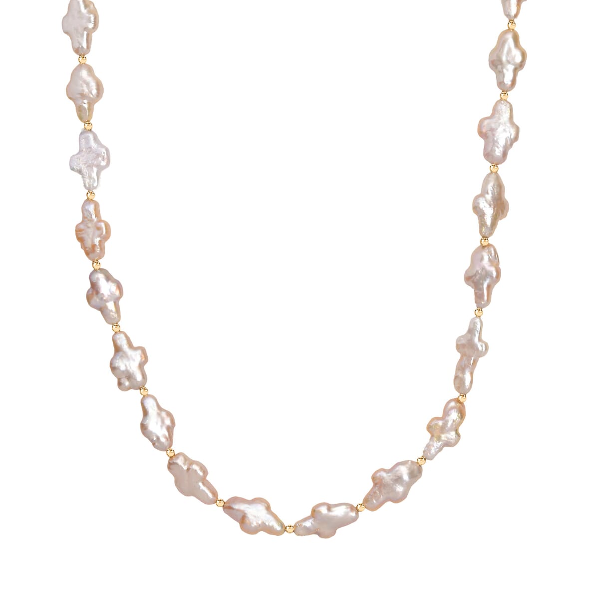 Fresh Water Pearl Necklace in 18K Vermeil Yellow Gold Over Sterling Silver 18 Inches image number 0