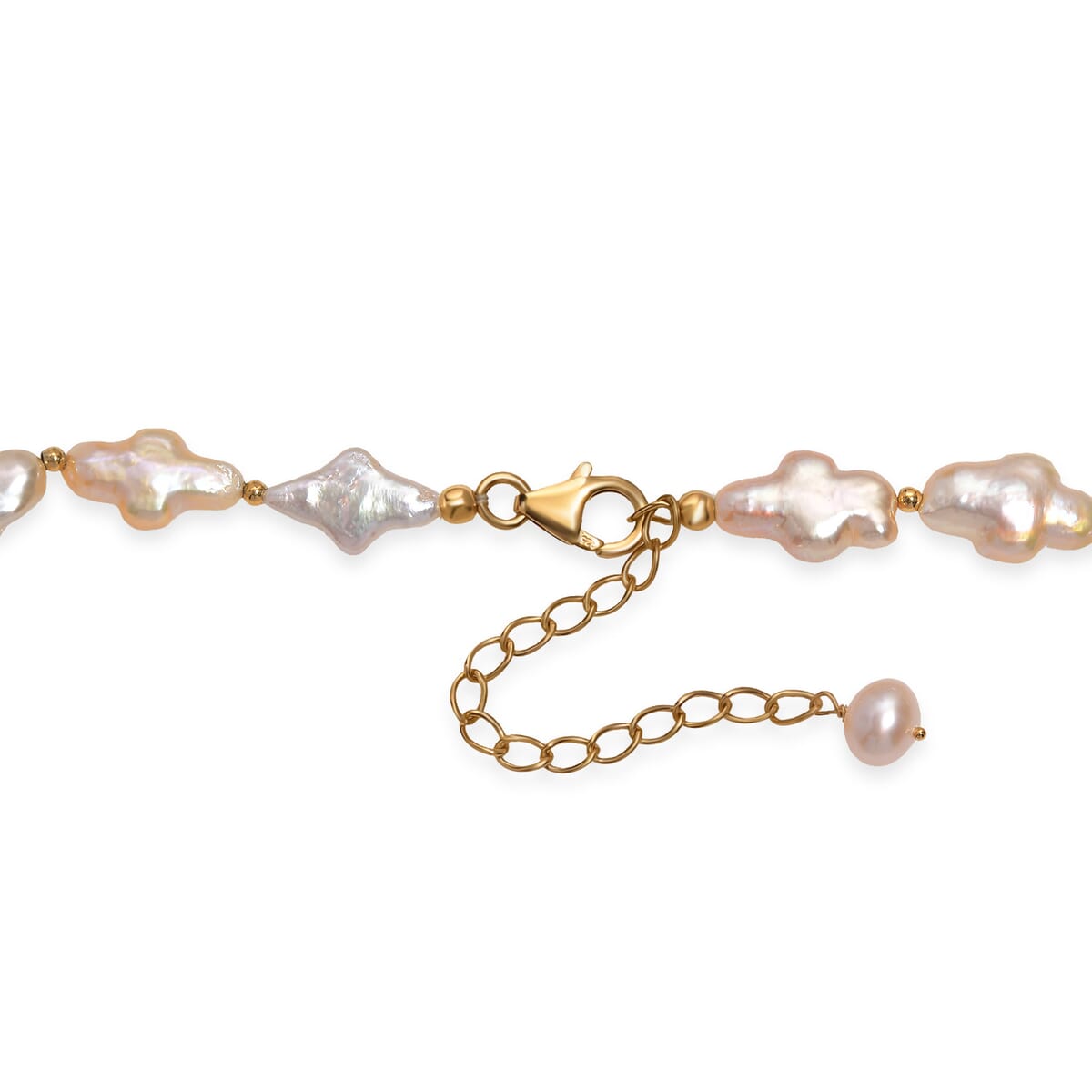 Fresh Water Pearl Necklace in 18K Vermeil Yellow Gold Over Sterling Silver 18 Inches image number 4