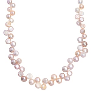 Multi Color Freshwater Pearl Necklace in 18K Vermeil Yellow Gold Over Sterling Silver 18 Inches