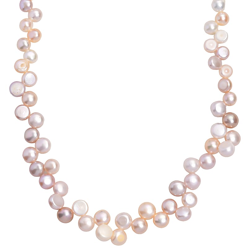 Multi Color Freshwater Pearl Necklace in 18K Vermeil Yellow Gold Over Sterling Silver 18 Inches