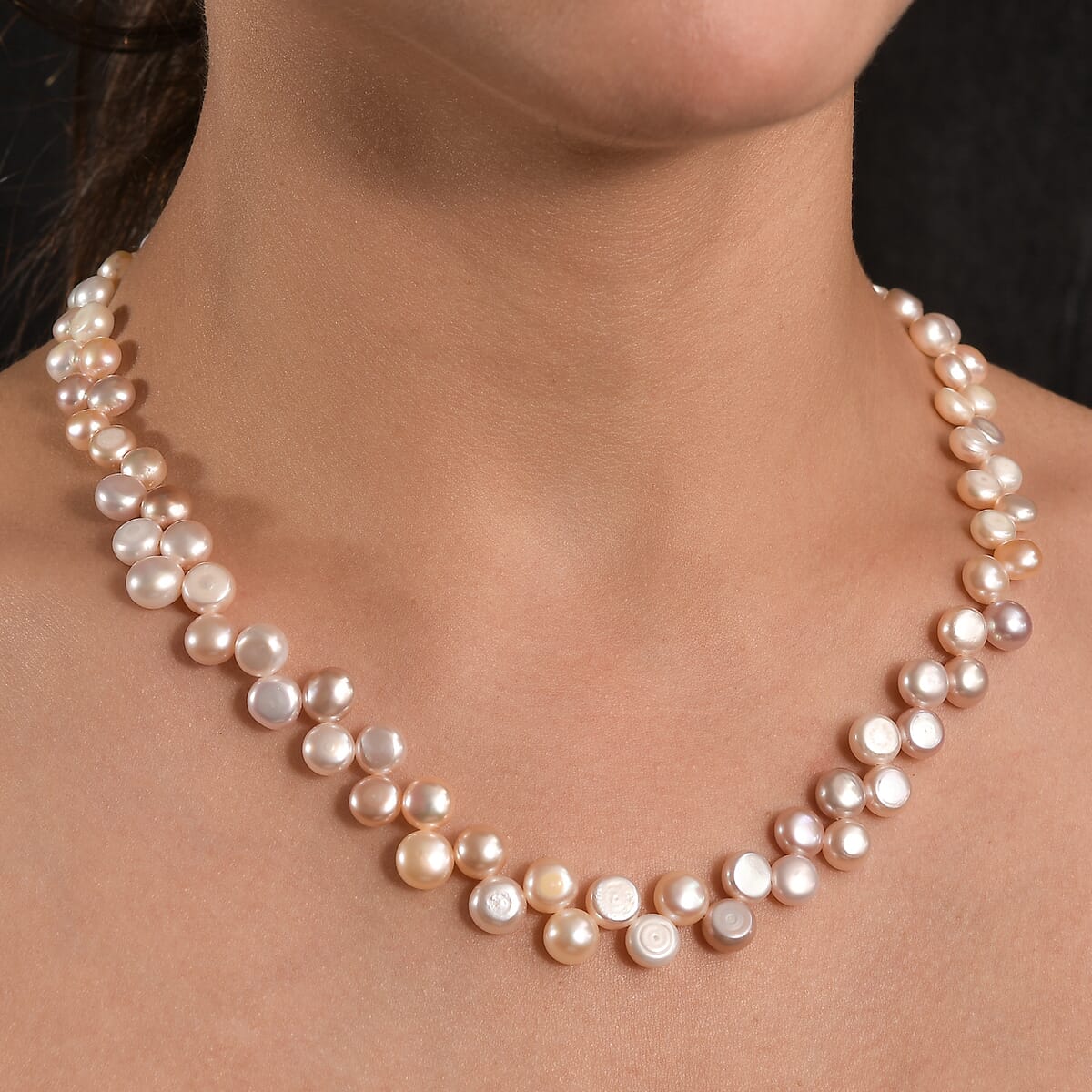 Multi Color Freshwater Pearl Necklace in 18K Vermeil Yellow Gold Over Sterling Silver 18 Inches image number 1