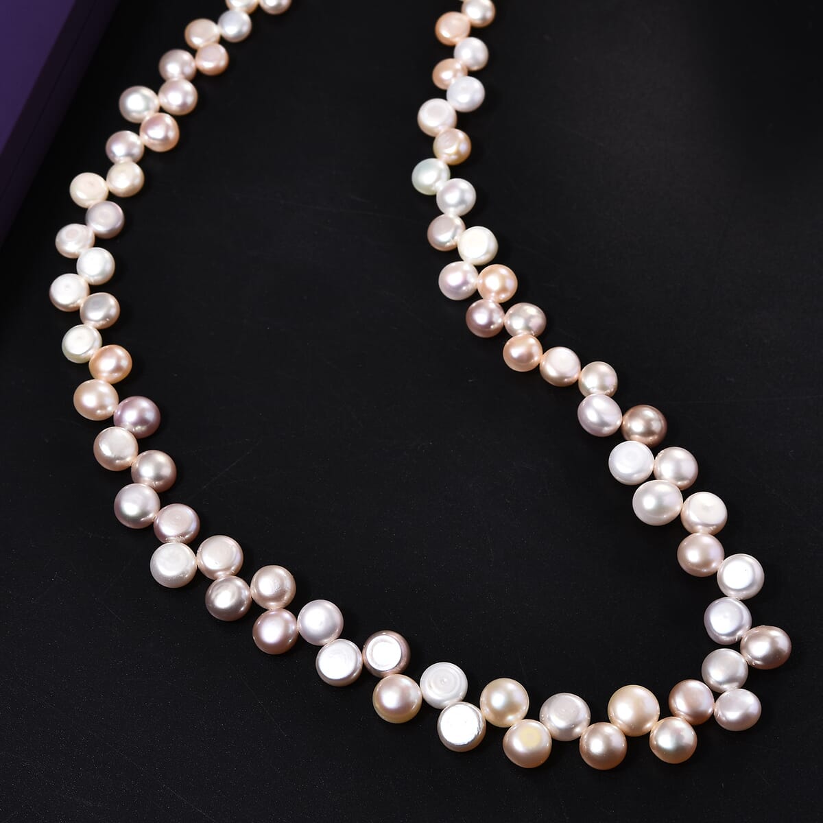 Multi Color Freshwater Pearl Necklace in 18K Vermeil Yellow Gold Over Sterling Silver 18 Inches image number 2