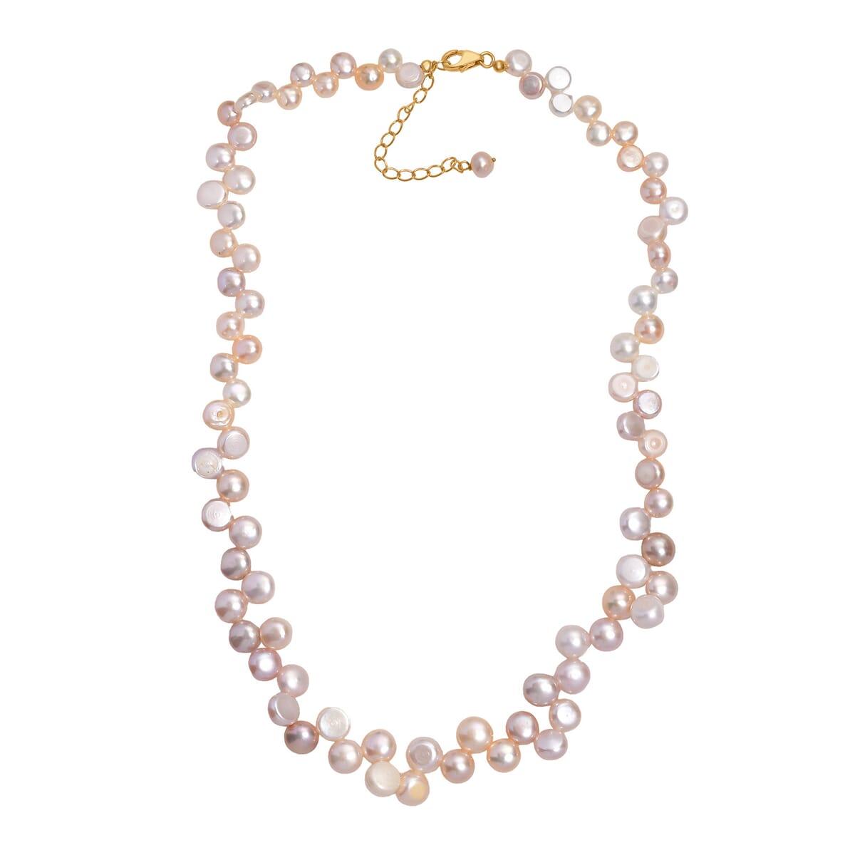 Multi Color Freshwater Pearl Necklace in 18K Vermeil Yellow Gold Over Sterling Silver 18 Inches image number 3