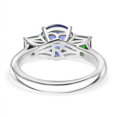 Certified & Appraised Rhapsody AAAA Tanzanite and Tsavorite Garnet 2.86 ctw Ring in 950 Platinum (Size 10.0) 5.86 Grams