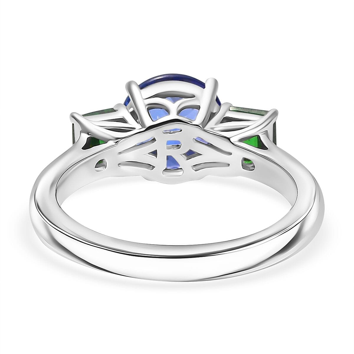 Certified & Appraised Rhapsody AAAA Tanzanite and Tsavorite Garnet 2.86 ctw Ring in 950 Platinum (Size 6.0) 5.86 Grams image number 4