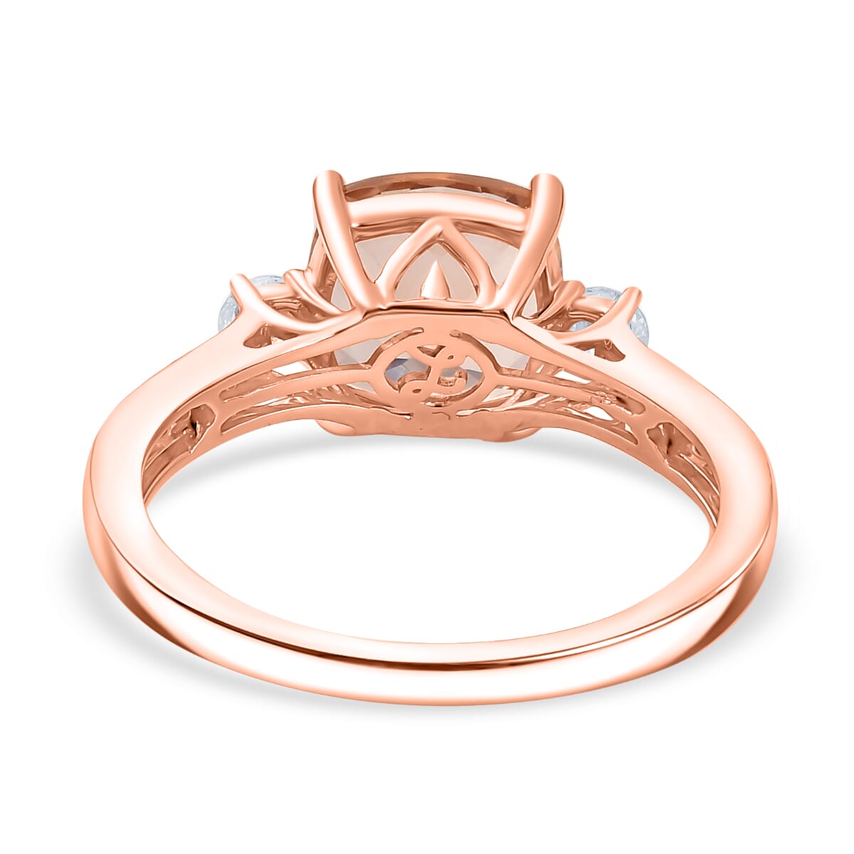 Certified & Appraised Luxoro AAA Marropino Morganite and G-H I2 Diamond 3.06 ctw Ring in 10K Rose Gold (Size 10.0) (Del. in 10-15 Days) image number 4
