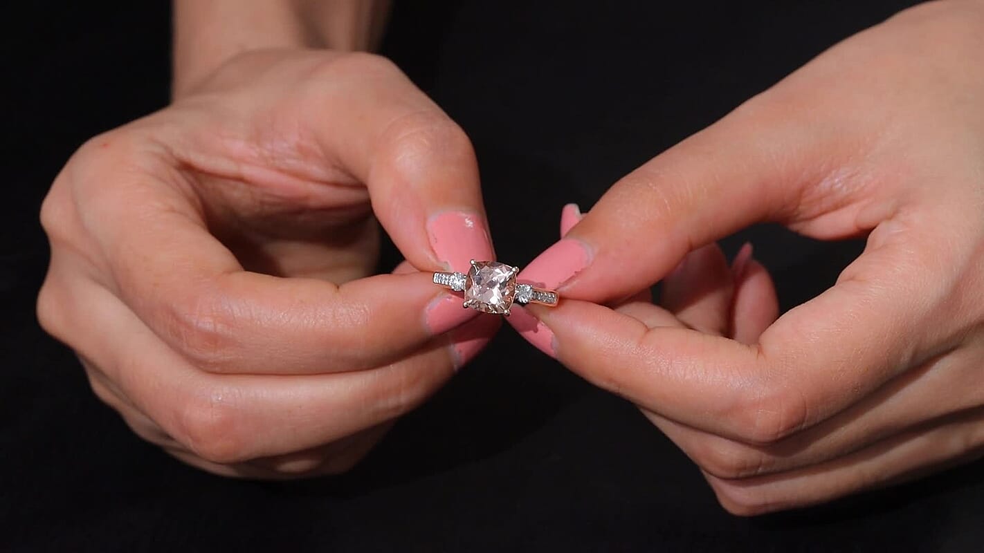 Certified & Appraised Luxoro 10K Rose Gold AAA Marropino Morganite, Diamond (G-H, I2) Ring (Del. in 10-15 Days) 3.06 ctw