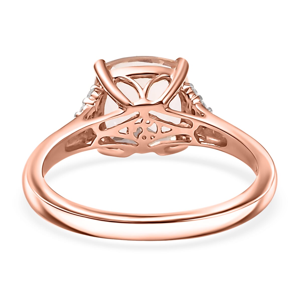 Certified & Appraised Luxoro 10K Rose Gold AAA Marropino Morganite, Diamond (G-H, I2) Ring (Size 10.0) (Del. in 10-15 Days) 3.21 ctw image number 3