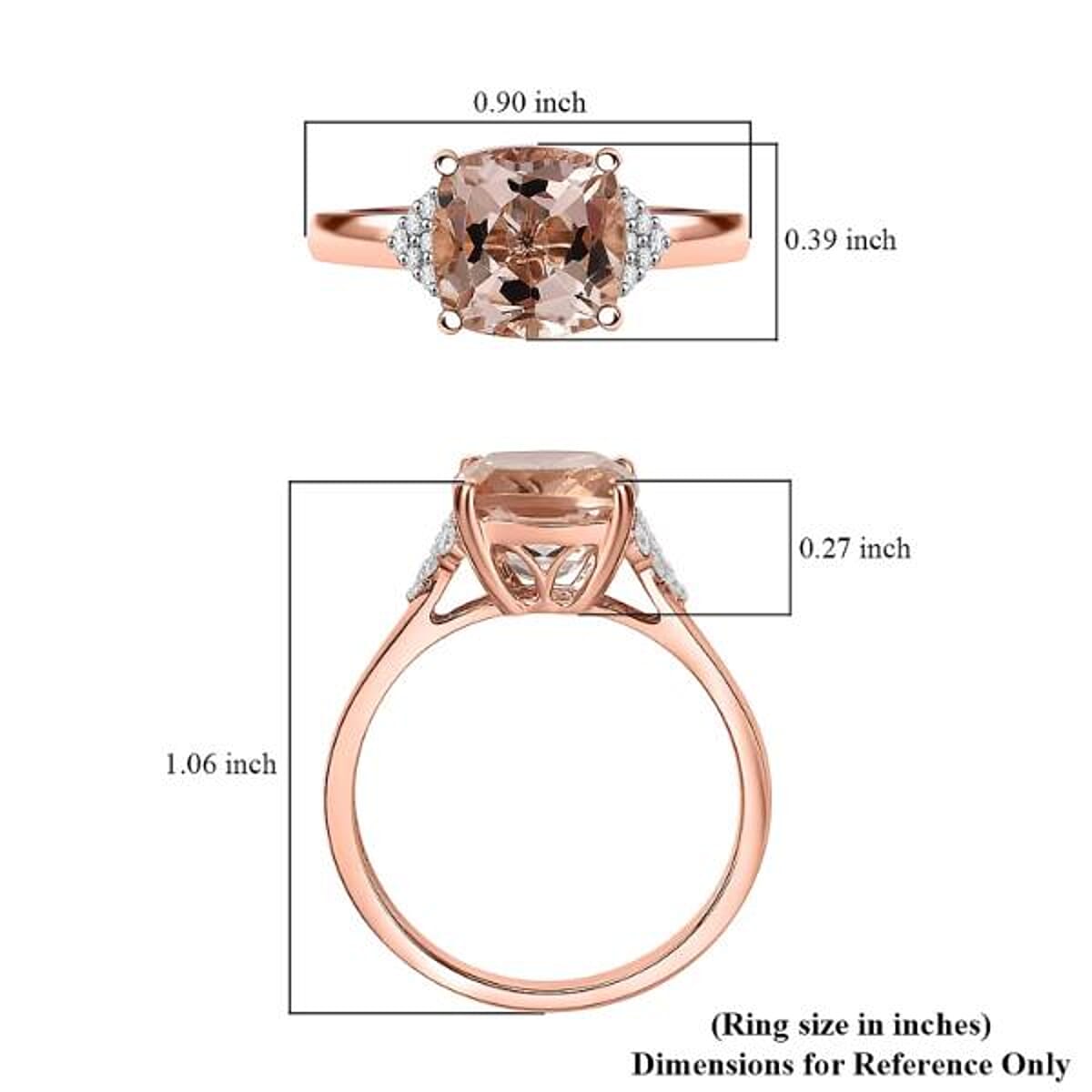 Certified & Appraised Luxoro 10K Rose Gold AAA Marropino Morganite, Diamond (G-H, I2) Ring (Size 10.0) (Del. in 10-15 Days) 3.21 ctw image number 6